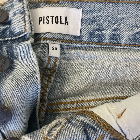 Pistola Devin high rise denim shorts light blue size 25 like new - Picture 5 of 6